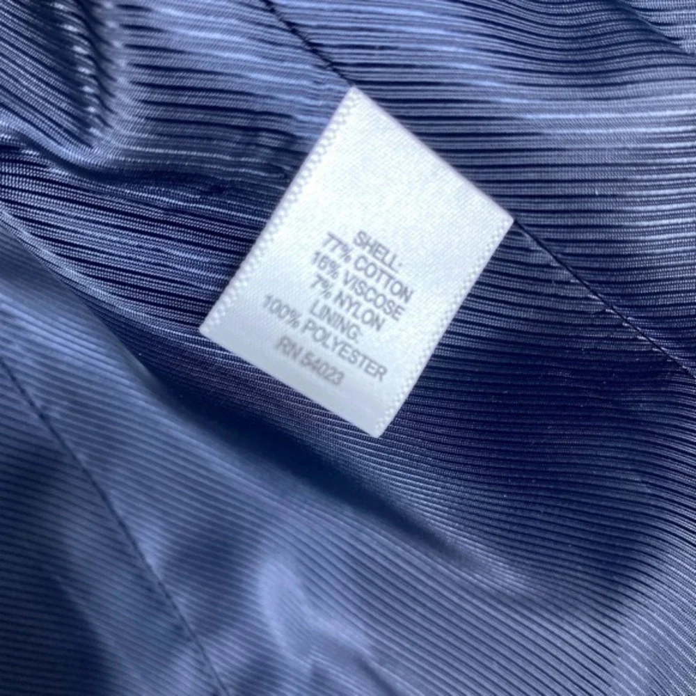 2/$30 NWT Banana Republic Blazer Sz 2 Blue Cream Cotton Blend Office‎ Work
